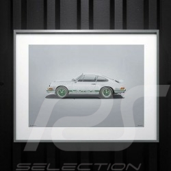 Porsche Poster 911 Carrera RS 1973 Blanche White Weiß Colors of Speed