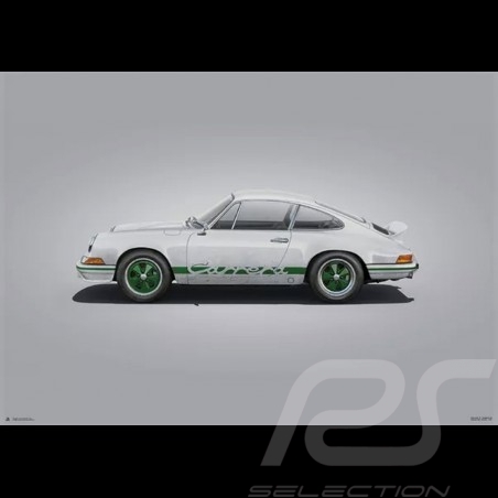 Porsche Poster 911 Carrera RS 1973 White - Colors of Speed