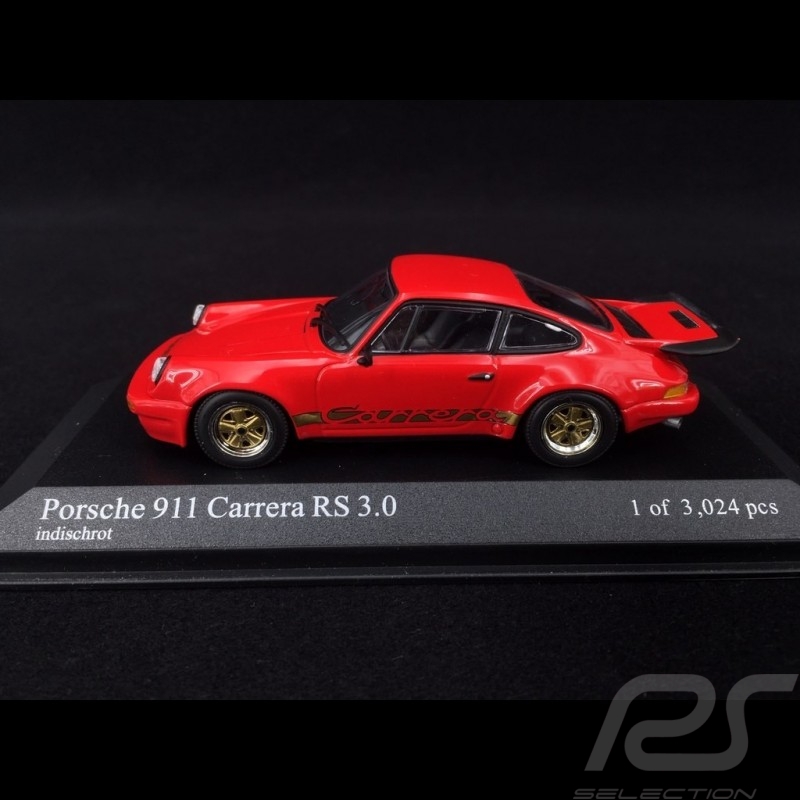 Porsche 911 Carrera RS 3.0 1974 rouge Indien / bande or 1/43 Minichamps 400063122