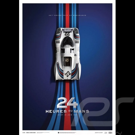 Porsche Poster 917 K Martini Winner le Mans 1971 n° 22 Limited edition
