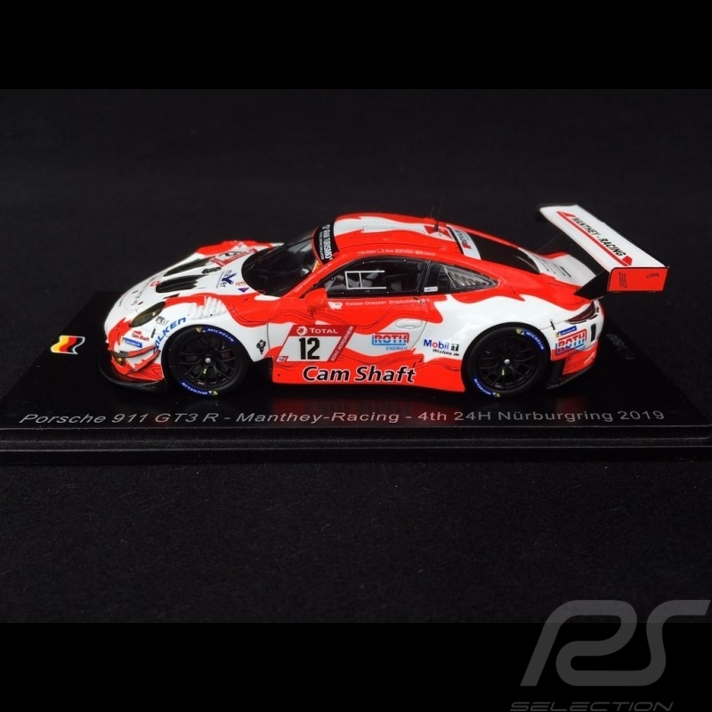 Porsche 911 GT3 R type 991 n° 12 Manthey-Racing 4ème 24h Nürburgring 2019 1/43 Spark SG524