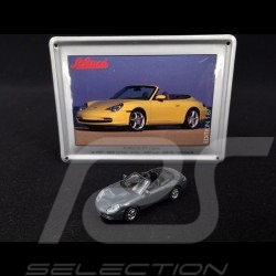 Porsche 911 Carrera Cabriolet typ 996 1997 grau mit metallischer Karte 1/87 Schuco 452693200