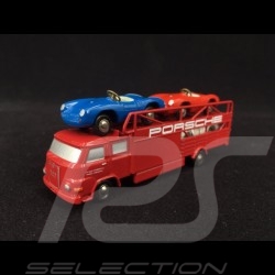 Set Porsche 550 Spyder et transporteur MAN 415 1/90 Schuco 450589600 trailer LKW