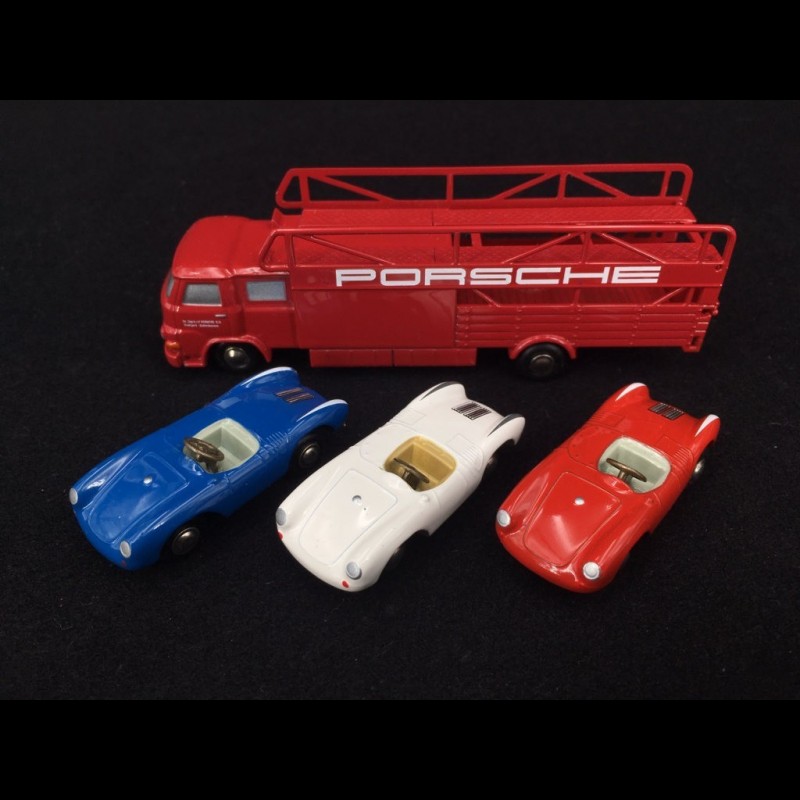 Set Porsche 550 Spyder and MAN 415 Trailer 1/90 Schuco 450589600