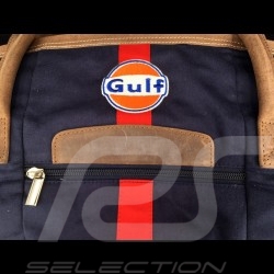 Sac de voyage Travel bag Reisetasche Gulf Steve McQueen Le Mans Bleu marine Coton / cuir
