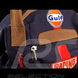 Sac de voyage Travel bag Reisetasche Gulf Steve McQueen Le Mans Medium Bleu marine Coton / cuir