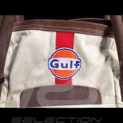 Sac de voyage Travel bag Reisetasche Gulf Steve McQueen Le Mans Beige Coton / cuir