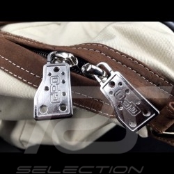 Sac de voyage Travel bag Reisetasche Gulf Steve McQueen Le Mans Medium Beige Coton / cuir