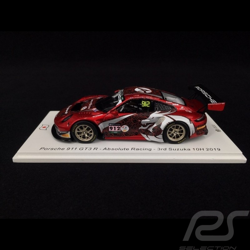 Porsche 911 GT3 R typ 991 n° 912 Absolute Racing Platz 3 10h Suzuka 2019 1/43 Spark SJ085