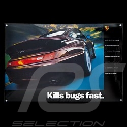 Porsche Emailleschild 911 Turbo type 993 Kills bugs fast 40 x 60 cm PCG00099310