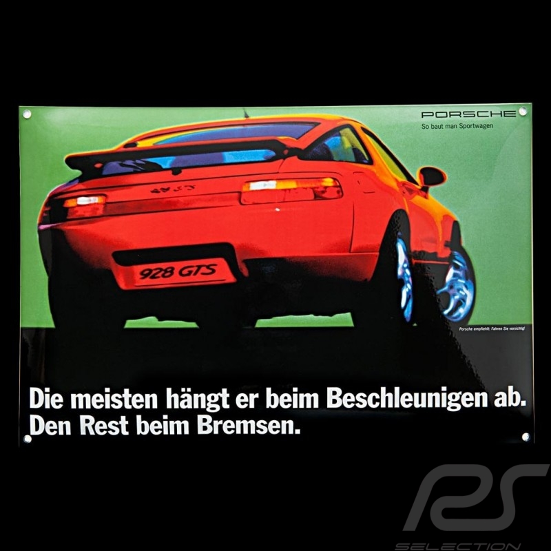 Plaque émaillée Porsche 928 GTS Rouge Indien 40 x 60 cm PCG00092810 Enamel plate Emailleschild 