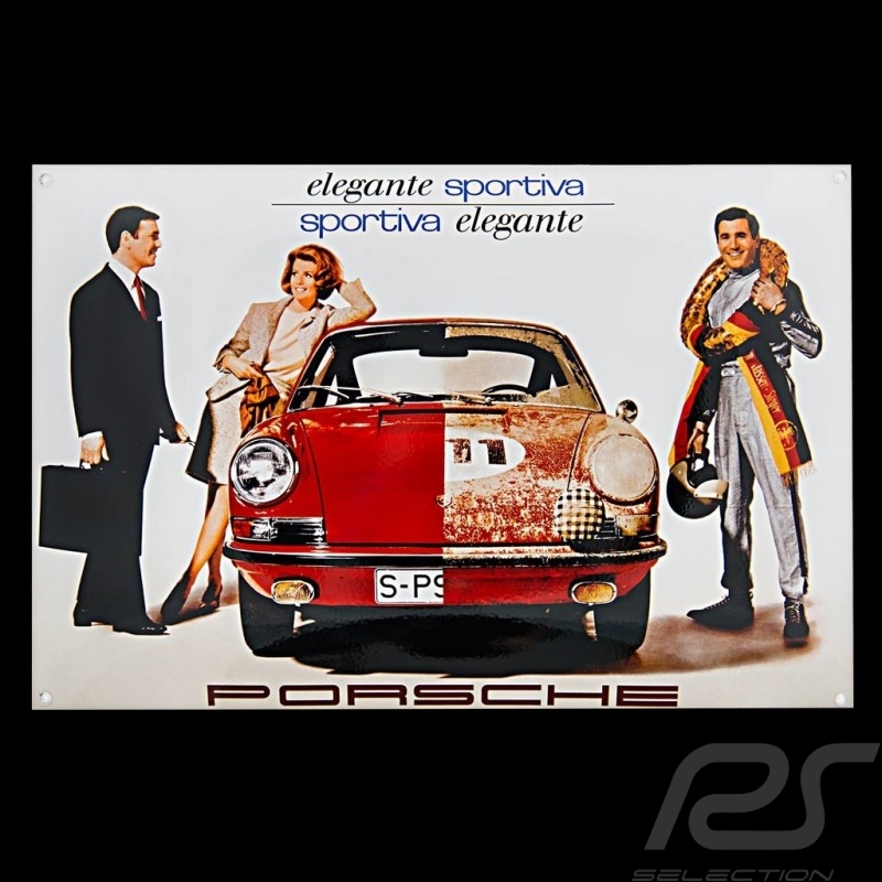 Porsche Emailleschild 911 elegante sportiva 40 x 60 cm PCG00099914