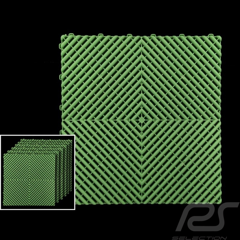 Dalle de garage Premium Vert clair RAL6018 Fabrication allemande - garantie 20 ans - Lot de 6 dalles de 40 x 40 cm floor tiles G