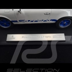 Porsche 911 2.7 Carrera RS 1973 blanche / bandes bleues exemplaire n° 73 / 200 1/18 Norev 187637