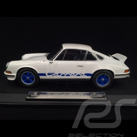 Porsche 911 2.7 Carrera RS 1973 weiß / Blaue Streifen Kopieren n° 74 / 200 1/18 Norev 187637