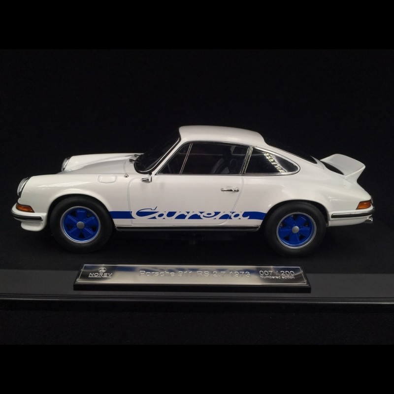 Porsche 911 2.7 Carrera RS 1973 white / blue stripes copy n° 75 / 200 1/18  Norev 187637