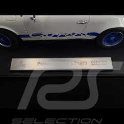 Porsche 911 2.7 Carrera RS 1973 blanche / bandes bleues exemplaire n° 75 / 200 1/18 Norev 187637