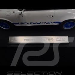 Porsche 911 2.7 Carrera RS 1973 blanche / bandes bleues exemplaire n° 11 / 200 1/18 Norev 187637