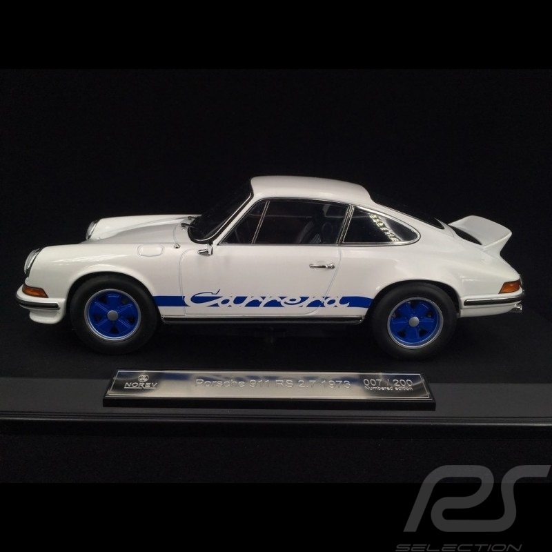Porsche 911 2.7 Carrera RS 1973 weiß / Blaue Streifen Kopieren n° 78 / 200 1/18 Norev 187637