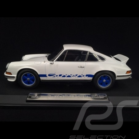 Porsche 911 2.7 Carrera RS 1973 weiß / Blaue Streifen Kopieren n° 8 / 200 1/18 Norev 187637