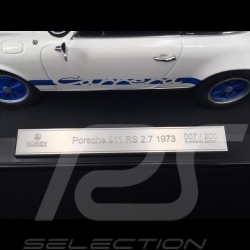 Porsche 911 2.7 Carrera RS 1973 blanche / bandes bleues exemplaire n° 007 / 200 1/18 Norev 187637