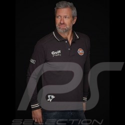 Polo Gulf manches longues Long sleeves Langarm  victoire victory sieg Le Mans Vintage Anthracite - homme