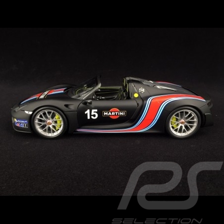 Porsche 918 Spyder 2015 n° 15 Matt-schwarz Martini racing Weissach Package Nürburgring Rekord 2013 1/18 Minichamps 110062445