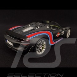 Porsche 918 Spyder 2015 n° 15 matte black Martini racing Weissach Package Nürburgring record 2013 1/18 Minichamps 110062445