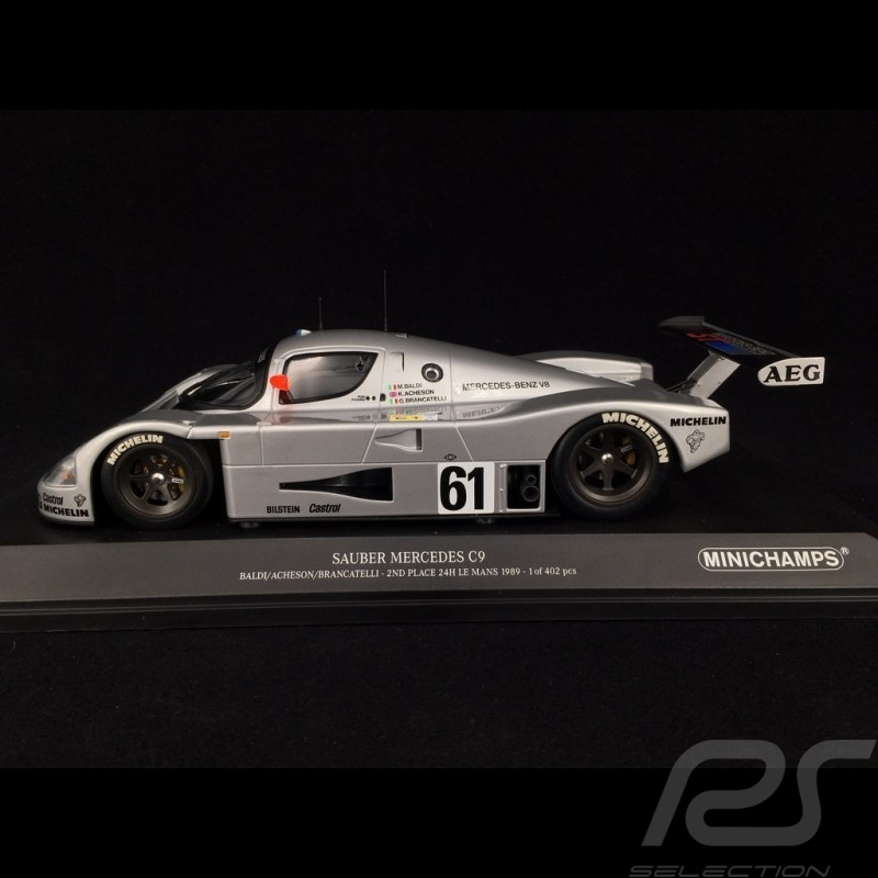 Sauber Mercedes C9 n° 61 2ème Le Mans 1989 1/18 Minichamps 155893561