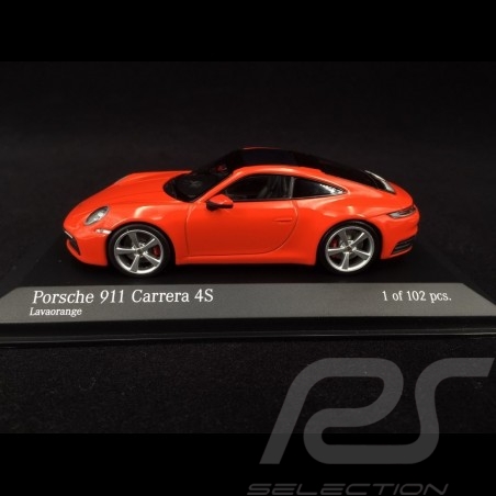 Porsche 911 Carrera 4S typ 992 2019 lavaorange 1/43 Minichamps 413069338