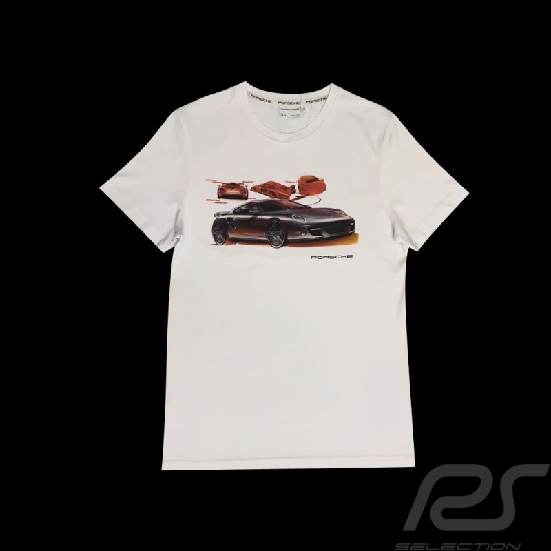 T-shirt Porsche 911 Zeichnung weiß Porsche WAP918K0SR - Herren