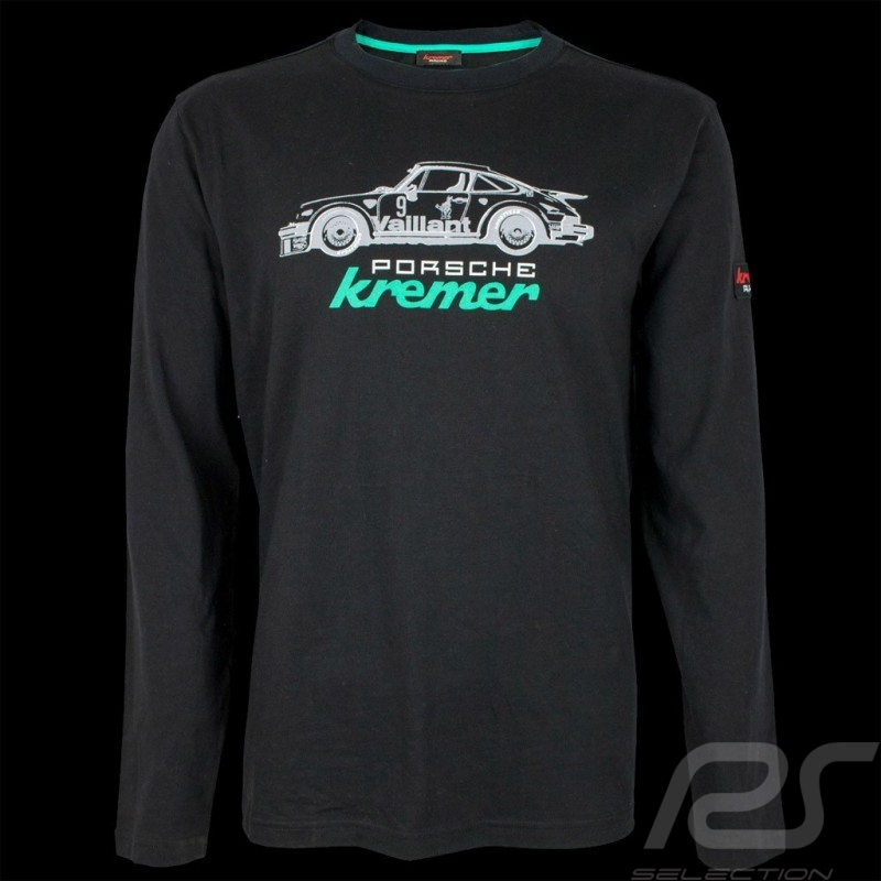 T-shirt Porsche Kremer Racing Porsche 911 Carrera n° 9 Noir Manches longues Long sleeves Lange Armel  - homme