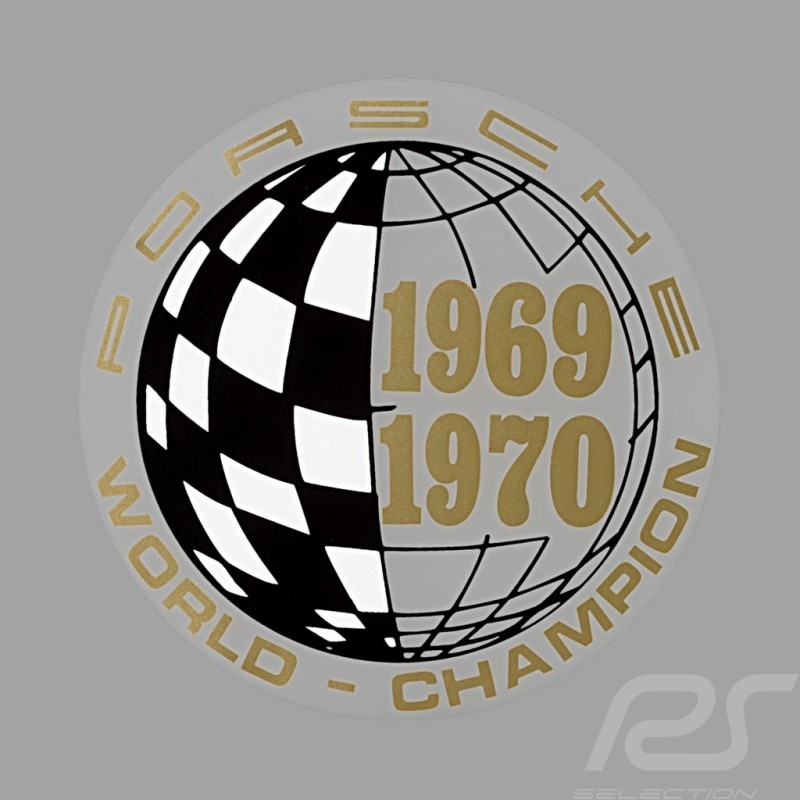 Autocollant Sticker Aufkleber Porsche World Champion 1969-1970 pour l'intérieur de la vitre Autocollant Sticker Aufkleber Porsche World Champion 1969-1970 pour l'intérieur de la vitre