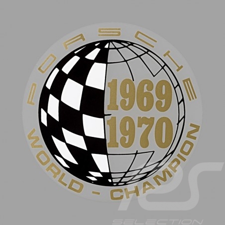 Autocollant Sticker Aufkleber Porsche World Champion 1969-1970 pour l'intérieur de la vitre