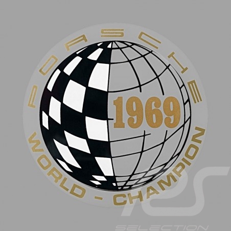 Autocollant Sticker Aufkleber Porsche World Champion 1969 pour l'intérieur de la vitre