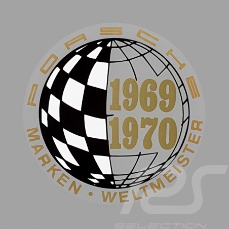Aufkleber Porsche Marken Weltmeister 1969-1970 für die Innenseite von Gläsern