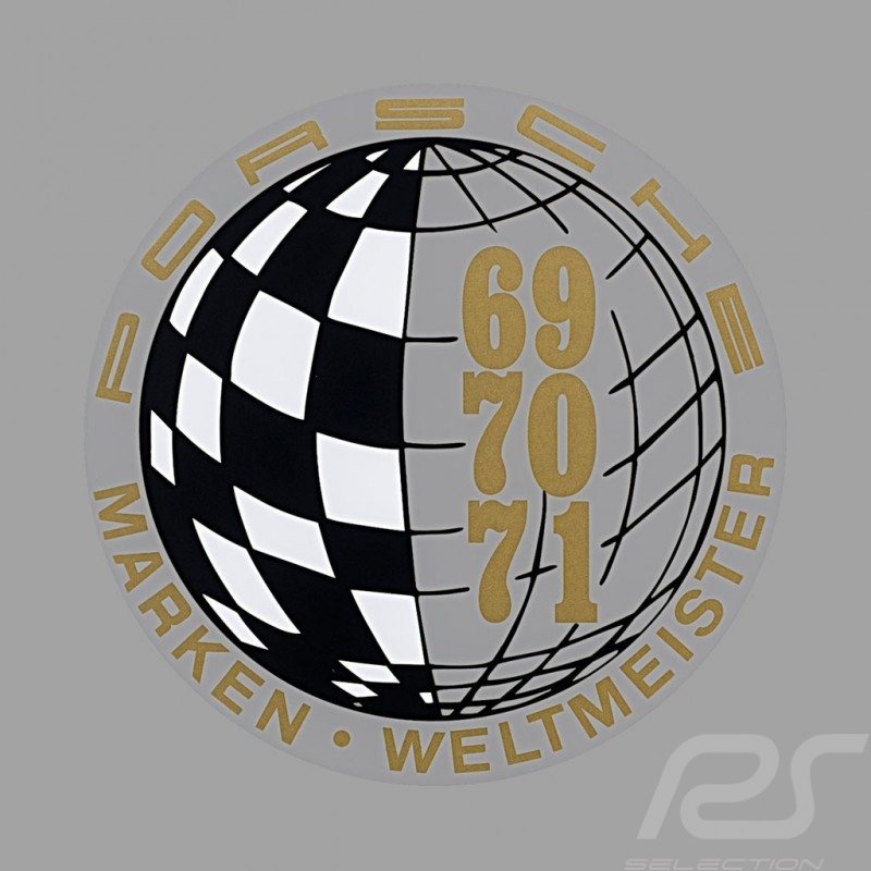 Autocollant Sticker Aufkleber Porsche Marken Weltmeister 69-70-71 pour l'intérieur de la vitre