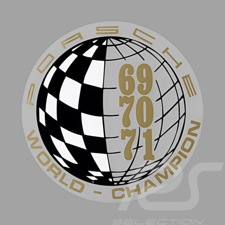 Aufkleber Porsche World Champion 69-70-71 für die Innenseite von Gläsern