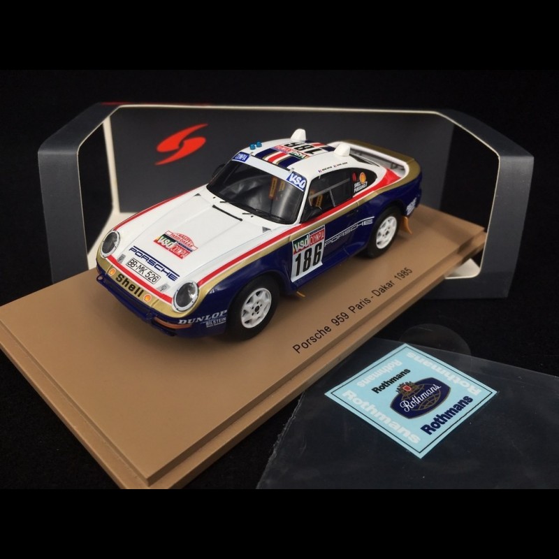 Porsche 959 n° 186 Paris - Dakar 1985 1/43 Spark S7818