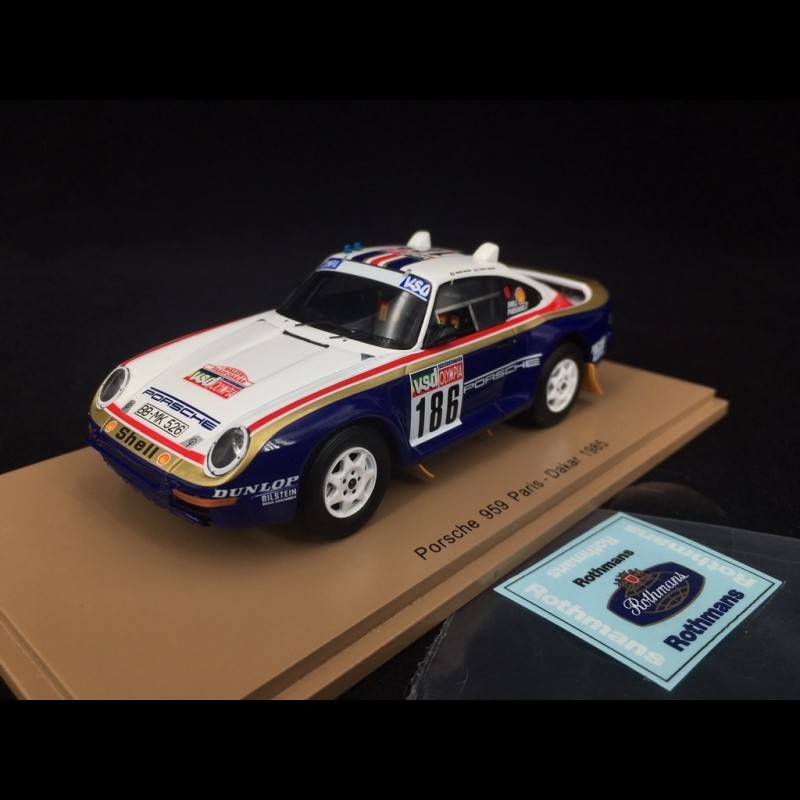Porsche 959 n° 186 Paris - Dakar 1985 1/43 Spark S7818