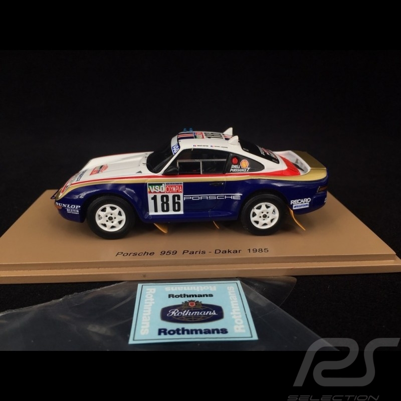 Porsche 959 n° 186 Paris - Dakar 1985 1/43 Spark S7818