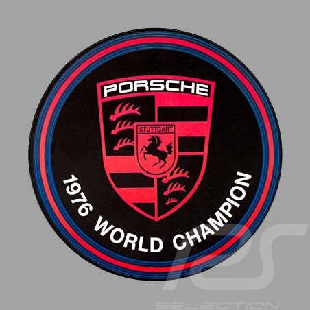 Aufkleber Porsche 1976 World Champion für die Innenseite von Gläsern