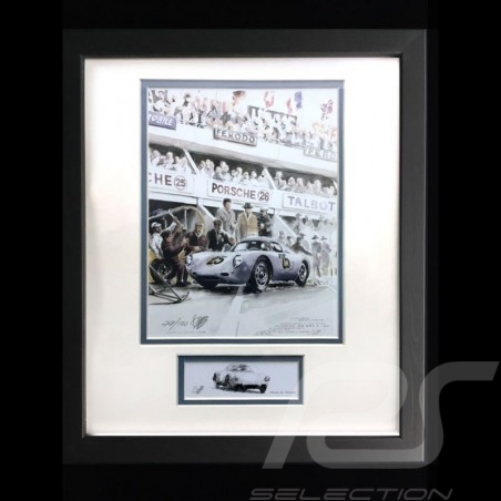 Porsche 550 A RS n° 25 24h du Mans 1958 cadre bois alu wood frame noir blck schwarzRahmen Uli Ehret 