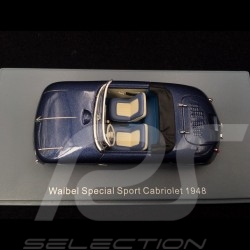 Porsche Waibel Special Sport Cabriolet 1948 bleu 1/43 Neo 186066