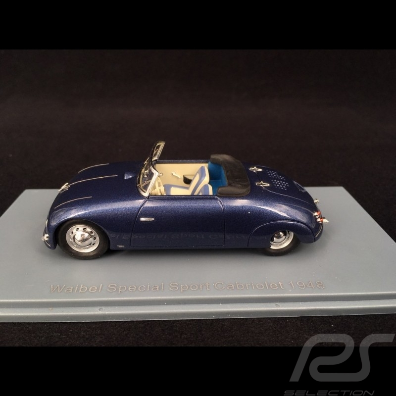 Porsche Waibel Special Sport Cabriolet 1948 bleu 1/43 Neo 186066