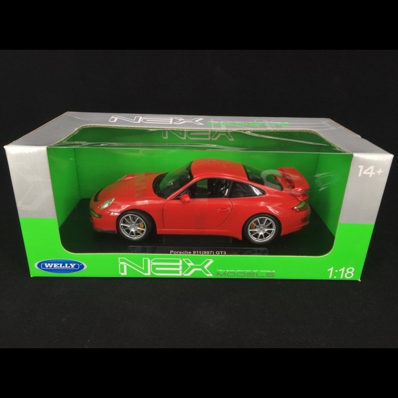 Porsche 911 GT3 type 997 2007 Guards red 1/18 Welly 18024R