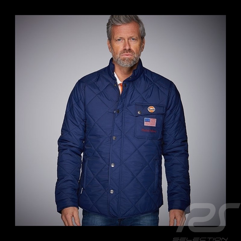 Gulf Jacke Steve McQueen Gesteppt Marineblau - Herren