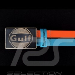 Gulf Ledergürtel Zweifarbiger Blau / Orange 95 cm