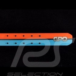 Ceinture Belt  Gulf Cuir Bicolore bleu / orange 95cm