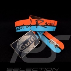 Ceinture Belt  Gulf Cuir Bicolore bleu / orange 95cm